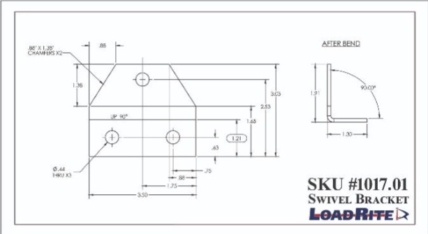 Bracket-Swivel,L.D.(Bulk) 3/8'Dia Hole