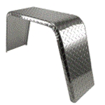 Trailer Fender, Material: Diamond Plate Aluminum Jeep Style, 35.5"L x 10"W x 19.25"H, Thickness: 14g", Fits: 14" & 15" Wheels, Brand: HE Parmer Co, Sold as a pair