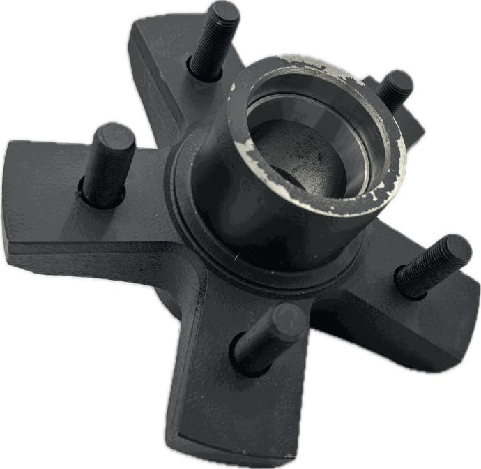 Trailer Hub, 1-3/8" X 1-1/16" Bearings, 5 X 5.5" Bolt Pattern, Painted Finish. Dexter Brand.