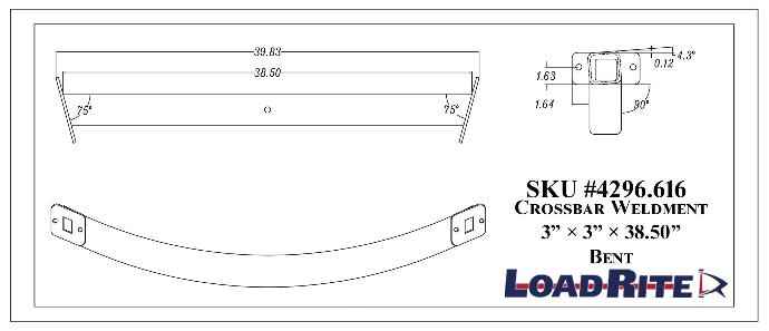 Cross Bar V-Style Wlmt 3X3X 38.5" Glv