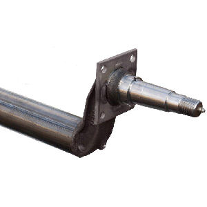 Spring Axle, 3,500 lb Capacity, 2-3/8" Round Tube, 91" Hub Face, 72" - 76" Spring Center, 95.5" Overall Length, 4" Drop, Painted, Manufactured by Dexter (Formerly by Tie-Down)