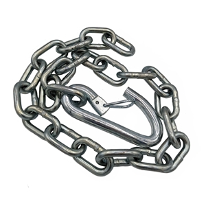 Safety Chain, 1/4" X 30" OAL, 5K, Capacity, With Keeper S-Hook