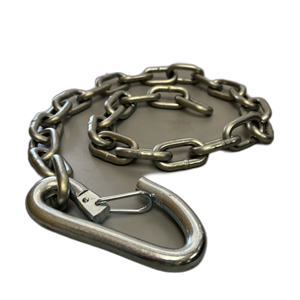 Safety Chain, 1/4" X 36" OAL, 5K, Capacity, With Keeper S-Hook