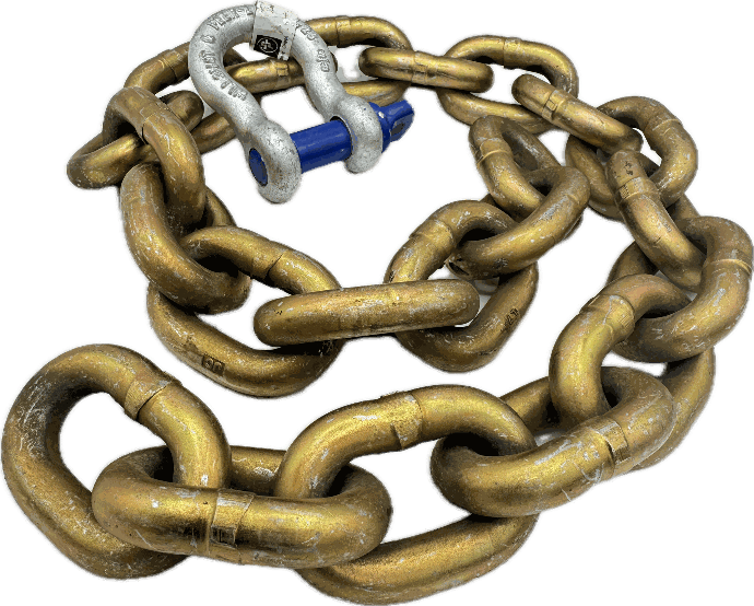 Safety Chain Assembly, 5/8" X 42" With Shackle And Anchor. Sold As Each