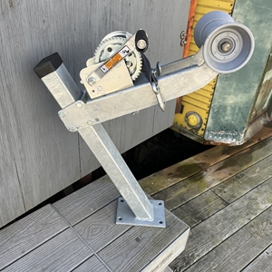 New Take-Off Trailer Winch Stand 2X3X26" With Gray Bow Roller, 1100 Lb Winch & Strap