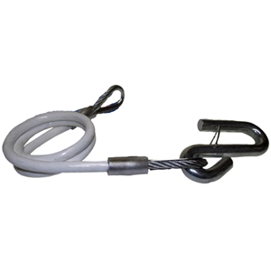 Trailer Safety Hitch Cable 1/4 X 30" 7000 Lb Rating Per Pair White, 1/2" S-Hook With Retainer. Sold As Each