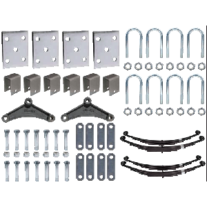 Trailer Axle Suspension Kit For 2-3/8" Round Tube Axles (Tandem Axle, Hubs Are Not Included)