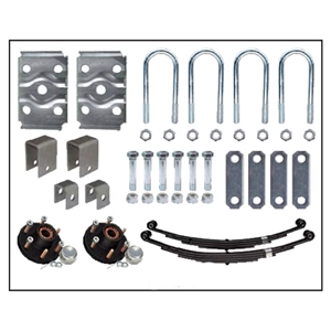 ( OBS )Trailer Axle Suspension Kit For 3" Round Tube Axles 6K (Includes 6 X 5.5 Hubs 1-3/4" X 1-1/4" )