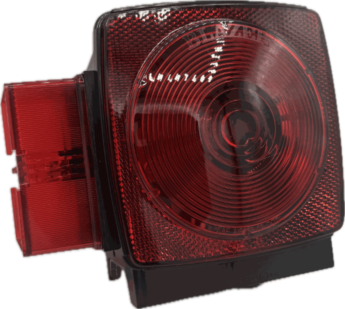 Square Incandescent Tail Light.. Approved For All Trailer Widths Left Hand Side.Blazer Brand