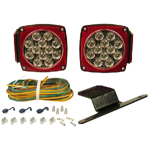 Tail Light Kit, Square, Submersible, And Led. Approved For Trailers Under 80". Blazer Brand.