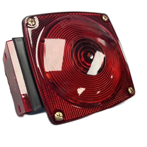 Square Incandescent Tail Light. Approved For Trailers Under 80". Left Hand Side Submersible Blazer Brand