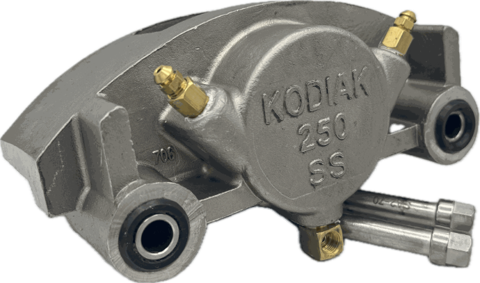 Kodiak Model 250 Disc Brake Caliper 13" 7K & 8K, Stainless Steel, Includes Pads (DBC-250-SS)