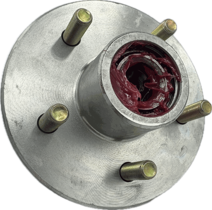 Trailer Hub, 1-3/8" X 1-1/16" Bearings,, 5 X 4.5" Bolt Pattern, Galv-X Finish, Pre-Greased. Tie Down# (81093)