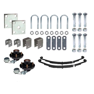Trailer Axle Suspension Kit For 1-3/4" Round Tube Axles (Includes 4 X 4 Hubs, 1" X 1" Bearings) (86544)