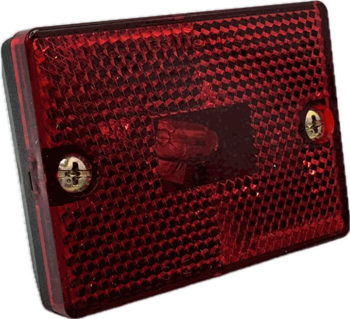 Marker Light, Rectangle & Incandescent. Red Color. Stud-Mount. Optronics Brand.