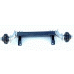 Torsion Axle, 2500 lb Capacity, 22.5” Frame Center, 38” Hub Face, 25” Outside Bracket, 27* Starting Angle, Painted, Manufactured by Spreuer & Sons, Fits Hoosier BX Pontoon Trailers