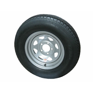 St205/75 14" 6-Ply 5-Lug Silver Painted Mod. Bias Trailer Tire Load Star Brand