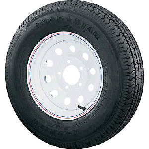 Loadstar K550 St205/75 15", LR:C/6-Ply, 5-Lug White Painted Modular Bias Trailer Tire & Wheel *Bead Balanced* (3S645)