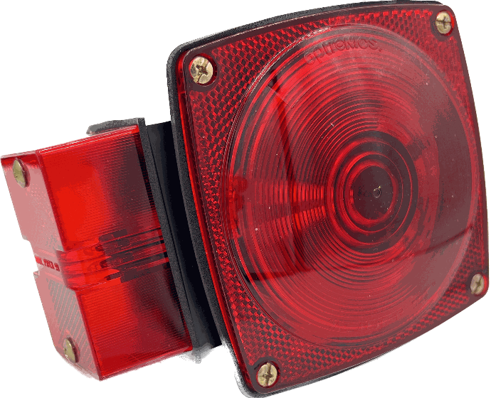 Square Incandescent Tail Light.. Approved For All Trailer Widths. Left Hand Side. Optronics Brand