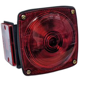 Square Incandescent Tail Light. Approved For Trailers Under 80". Left Hand Side