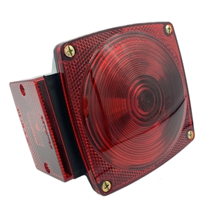 Square Incandescent Tail Light. For Trailers Under 80" Wide. Left Hand Side. Submersible. Optronics Brand