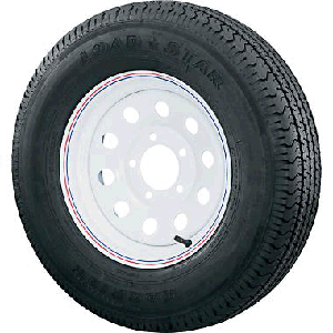 Karrier KR03 St175/80 13", LR:C/6-Ply, 5-Lug White Painted Modular Radial Trailer Tire & Wheel