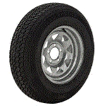 St185/80 13" 6-Ply 5-Lug Galvanized Spoke. Radial Trailer Tire Karrier Brand