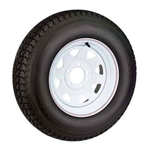 Loadstar KR35 St185/80 13", LR:D/8-Ply, 5-Lug White Painted Spoke Radial Trailer Tire & Wheel
