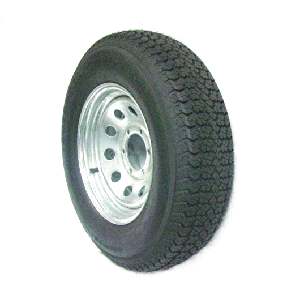 St235/85 16" 12-Ply 8-Lug Silver Painted Modular. Radial Trailer Tire Karrier Brand