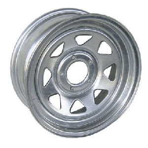 12" X 4" Rim - 5 On 4-1/2" Galvanized Spoke Wheel
