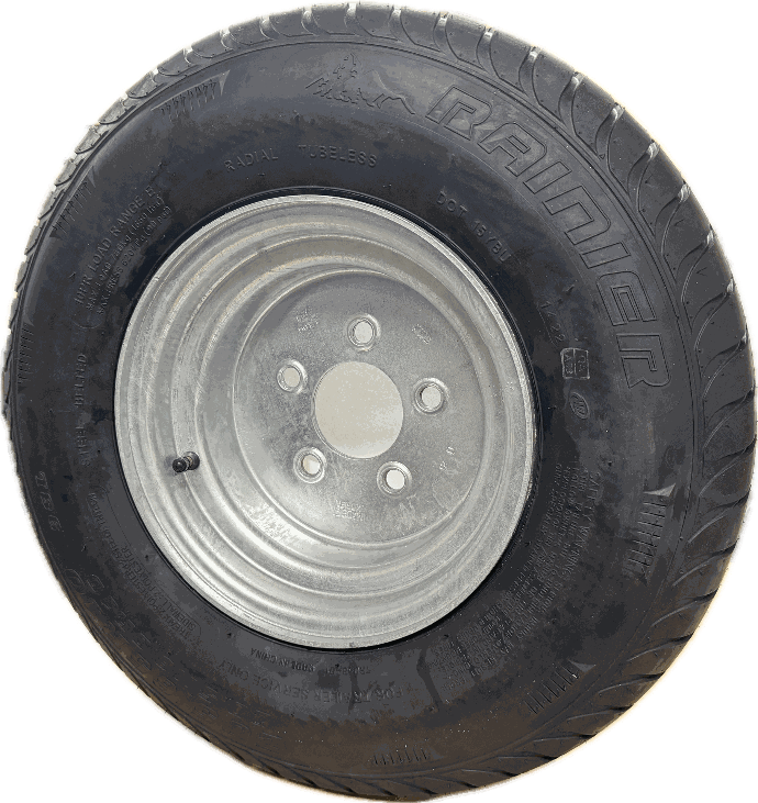 205/65-10 10-Ply W/ 5-Lug Galvanized Wheel, Rainier Brand  Radial Y810700