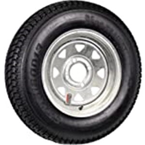 St205/75/R 14" 6-Ply W/ 5-Lug Galvanized Spoke Wheel. Radial Trailer Tire Rainier Brand