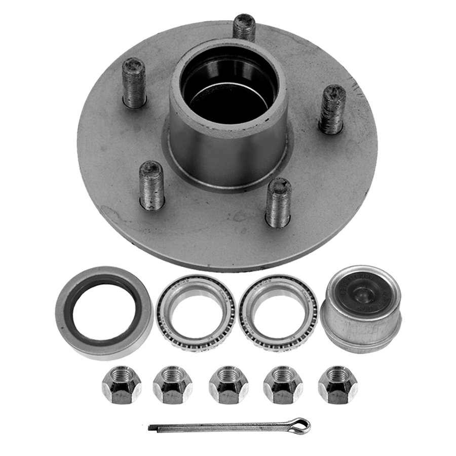 Galvanized Hub Kit, 1-3/8"x1-1/16", 5x4.5", Pre-Greased, Continental (Sold as Ea)