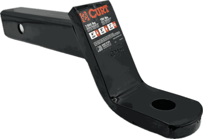 Curt Ball Mount, Class 3, 2" Square, Hollow, 4" Drop/2" Rise, 10-1/4" Long