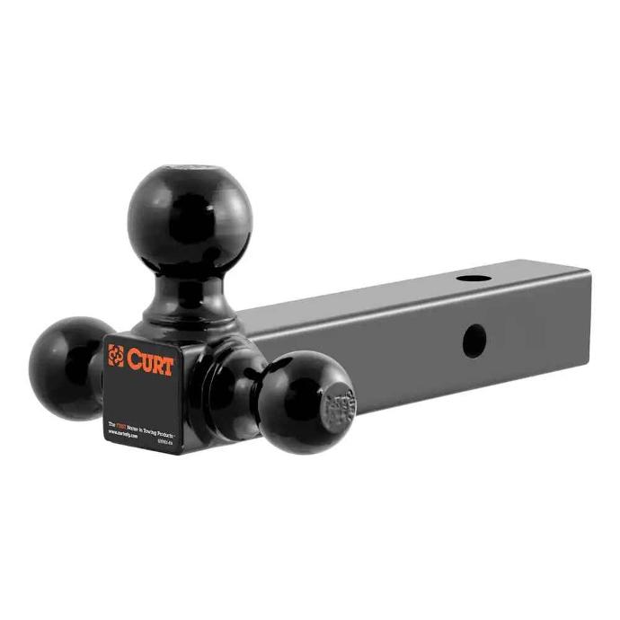 Curt Triple Ball Mount, Painted, 1-7/8", 2", 2-5/16", 2" Square, Hollow, 7" and 8-1/2" Long