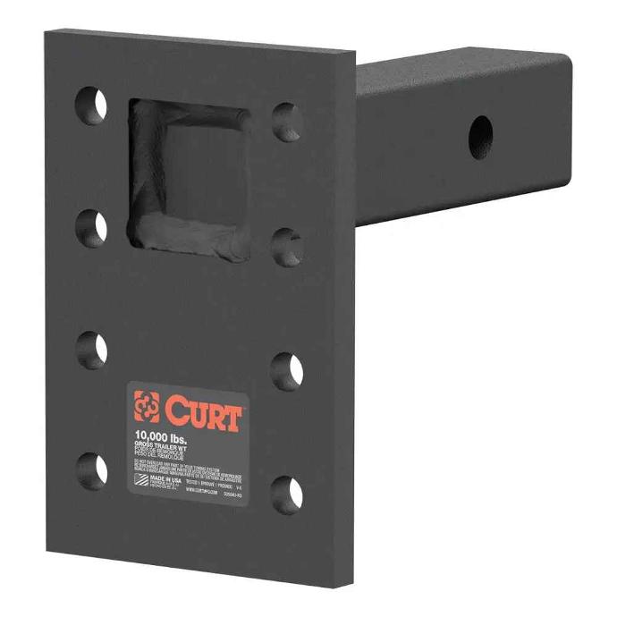 Curt 10000# Adjustable Mount Plate, 3 Position, 7"x5" Plate, 2" Square, 6" long