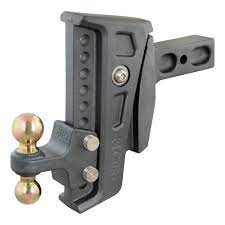 Curt Rebellion XD Cushion Hitch, Channel Ball Mount, 2" and 2-5/16" Flip Ball, Up to 20000 Lb Capacity, 2-1/2" Square, 8" Max Drop, 1" Max Rise, 14-1/4" Long