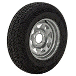 Karrier KR35 St205/75 15", LR:D/8-Ply, 5-Lug Galvanized Spoke Radial Trailer Tire & Wheel, Bead Balanced (35837) (LR: 6100.39ARK)