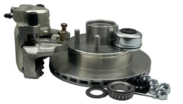 Knott Zinc Plated Disc Brake Integral Rotor / Hub & Caliper Kit, Fits 1-3/8" x 1-3/8" Spindles (4,200 Lbs. Capacity)