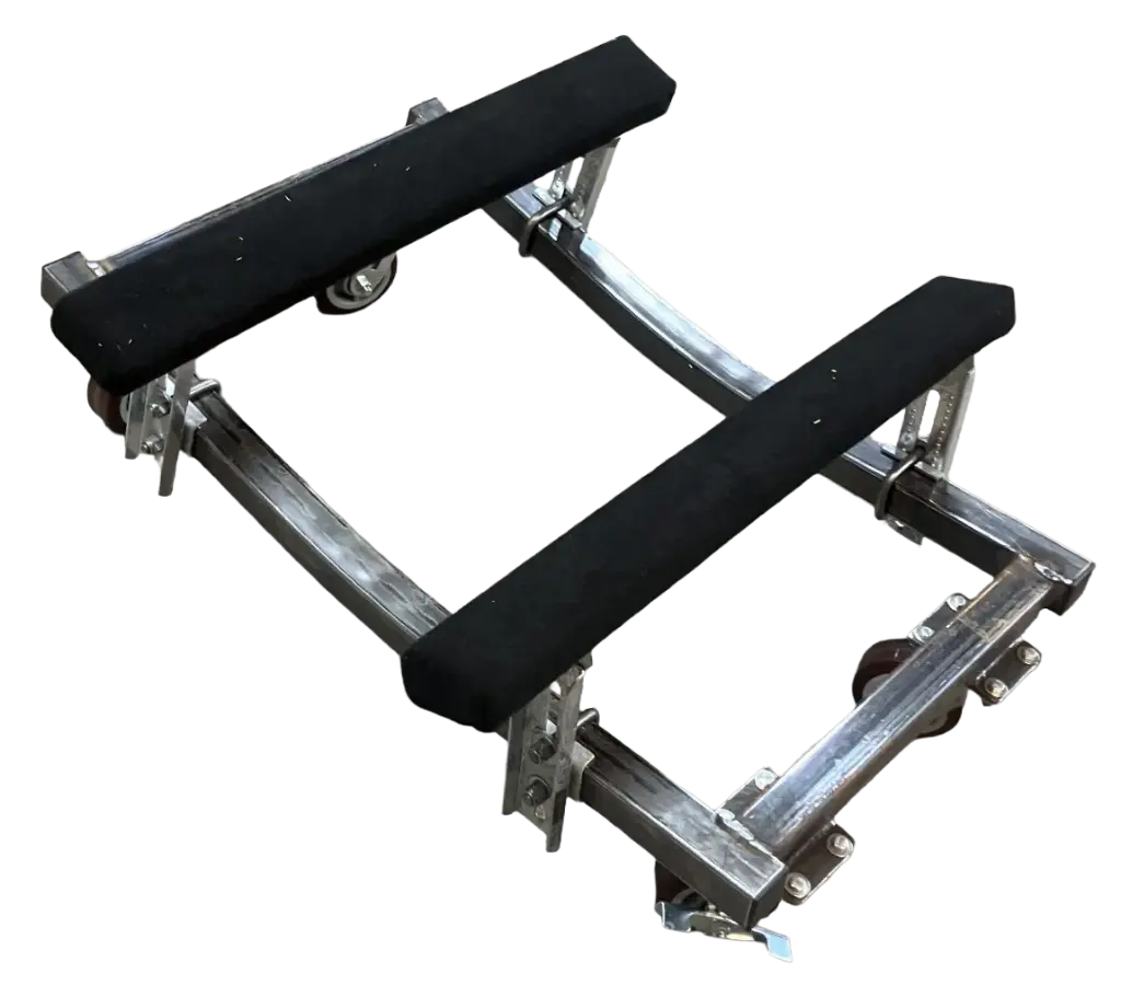 Bare Steel Display Boat Dolly With Rubber Casters - Capacity: 3,000 Lbs. Dimensions: 24" Wide x 39.5" Length