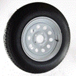 *SPECIAL - See Description* Nanco Brand St480-12", LR:C/6-Ply, 5-Lug White Painted Modular Bias Trailer Tire & Wheel