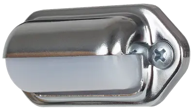 License Plate Light, Incandescent Bulb And Steel Housing. Surface Mount. Chrome Finish. Optronics Brand