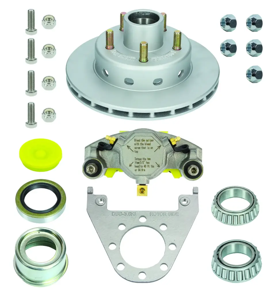 Deemaxx Disc Brake Kit, 10" Rotor / Hub Style, Fits 1-3/8" x 1-1/16" Spindles (3,500 lbs. - 3,750 Lbs. Axles) 5 X 4.5" Bolt Pattern, Maxx Coating Finish (1 Wheel End Kit) 