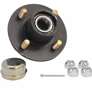 Trailer Hub, 1" X 1" Bearings, 4 X 4" Bolt Pattern, Painted Finish, Pre-Greased