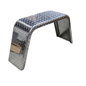 Trailer Fender, Material: Diamond Plate Aluminum Jeep Style, 33"L x 10"W x 17"H, Thickness: 14g", Fits: 14" & 15" Wheels, Brand: Dexter Distribution Group, Sold as each